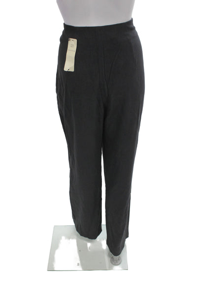 River Island Womens Dress Pants Black Viscose Button 32 Inseam Size 16 Tall