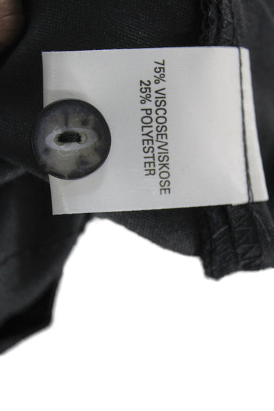 River Island Womens Dress Pants Black Viscose Button 32 Inseam Size 16 Tall