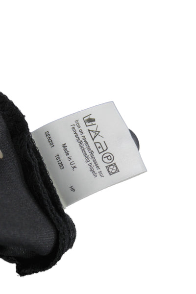 River Island Womens Dress Pants Black Viscose Button 32 Inseam Size 16 Tall