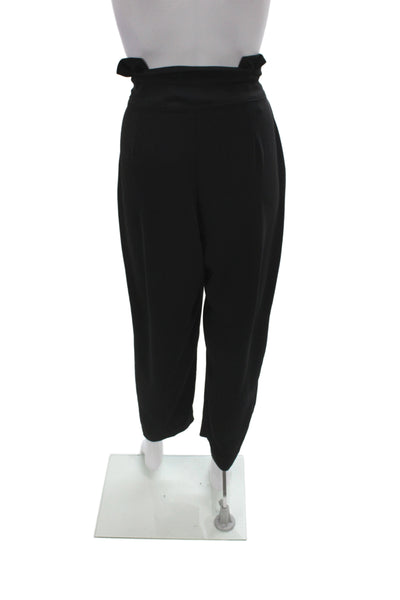 River Island Womens Paperbag Black Polyester Pants Buckle Size 16