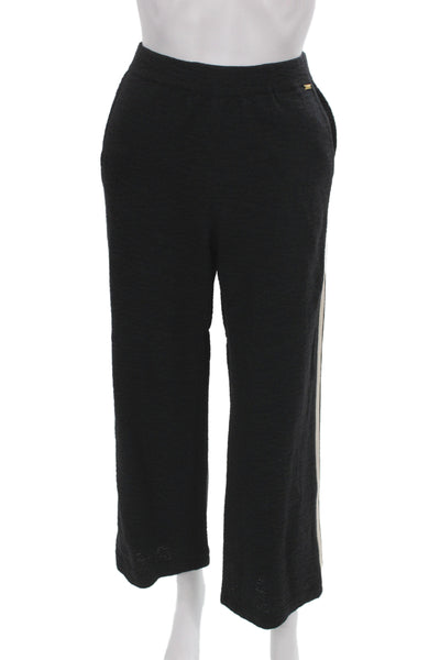 St. John Womens Black Knit Cropped Pants Pull On Size S