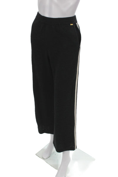 St. John Womens Black Knit Cropped Pants Pull On Size S