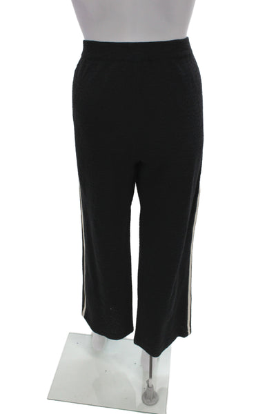 St. John Womens Black Knit Cropped Pants Pull On Size S