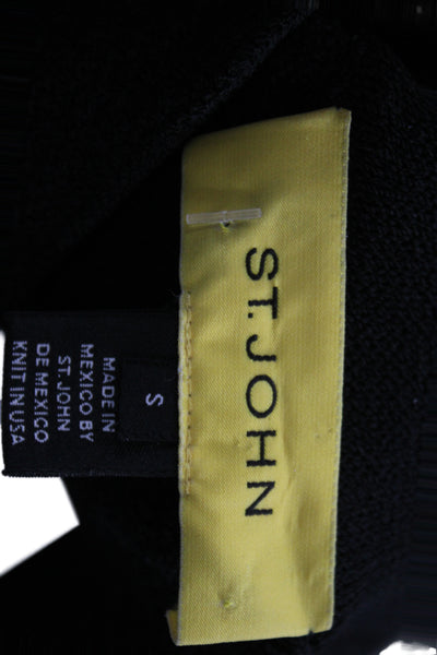 St. John Womens Black Knit Cropped Pants Pull On Size S
