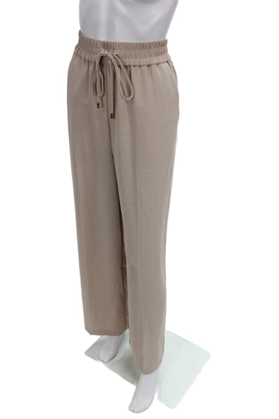 River Island Womens Dress Pants Beige Drawstring 100% Polyester Size 14