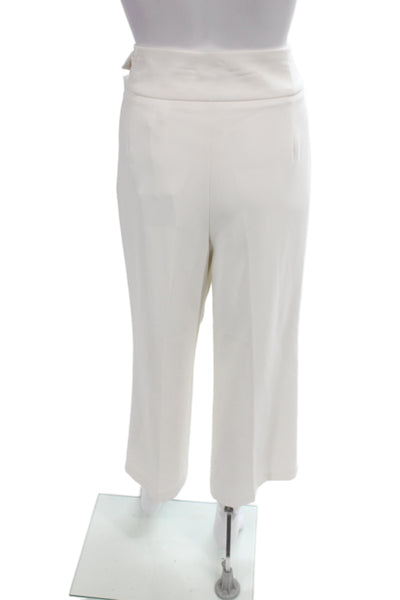 Tahari Womens Cropped White Pants Zip Closure Size 12