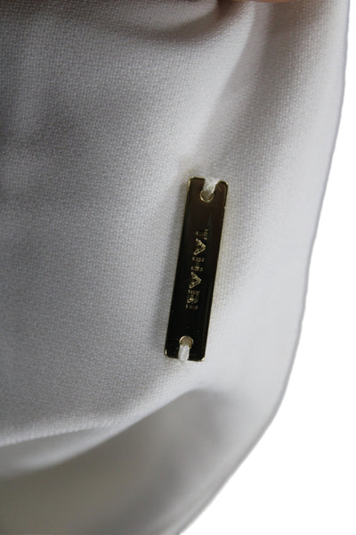 Tahari Womens Cropped White Pants Zip Closure Size 12