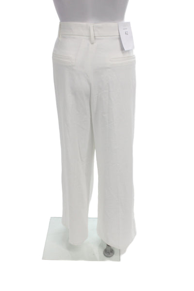 Bershka Womens White Dress Pants Button 65% Polyester Casual Size 10