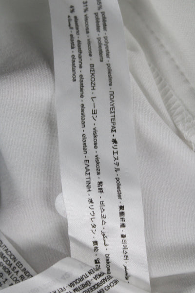 Bershka Womens White Dress Pants Button 65% Polyester Casual Size 10