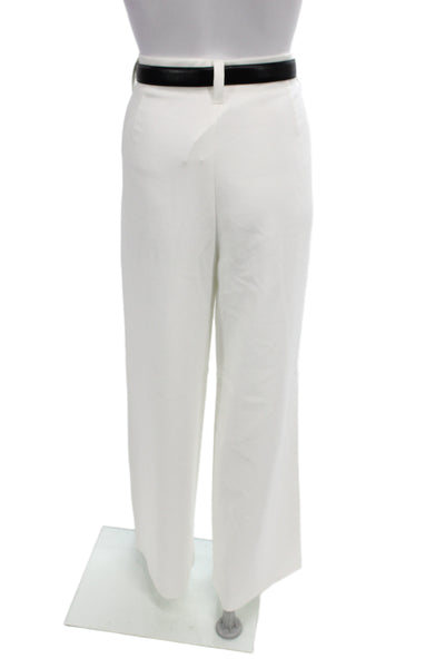 Stradivarius Women Dress Pants White Linen Drawstring Summer Size 10