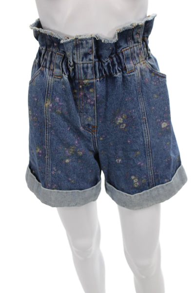 Philosophy Di Lorenzo Serafini Womens Paperbag Floral Cotton Shorts Size 2