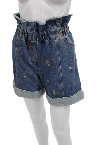 Philosophy Di Lorenzo Serafini Womens Paperbag Floral Cotton Shorts Size 2