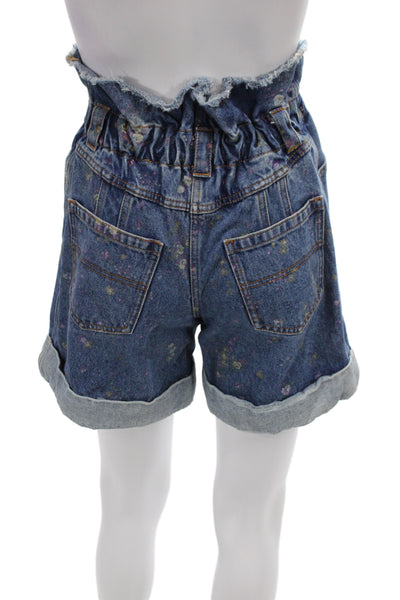 Philosophy Di Lorenzo Serafini Womens Paperbag Floral Cotton Shorts Size 2