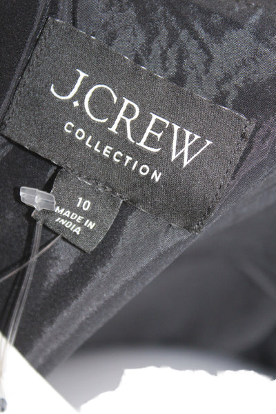 J Crew Women Sheath Dress Gold Sweetheart Sleeveless Zip Polyester Size 10