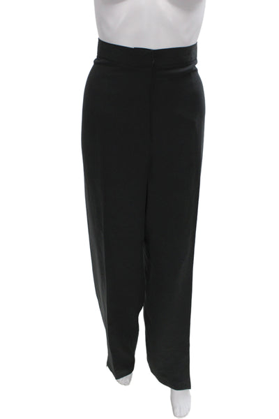 Lauren Ralph Lauren Women Dress Pants Black 100% Silk Zip Inseam 32 Size 16