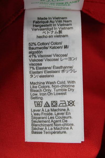 J Crew Women Cropped Pants Red Button 52% Cotton Size 16