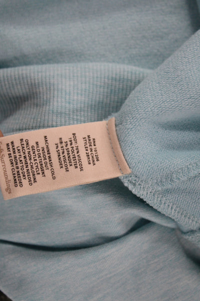 Soft Surroundings Womens Tunic T Shirt Blue V Neck Long Sleeve Size L