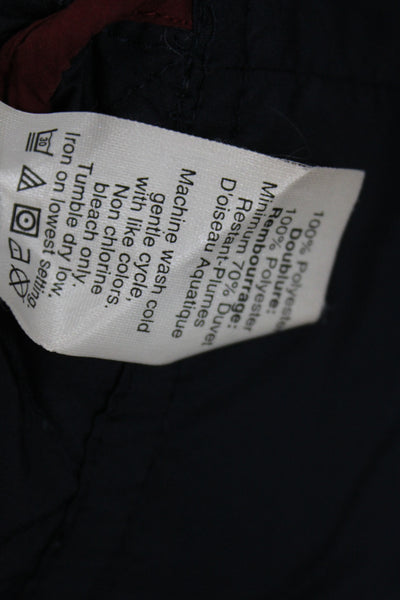 J Crew Womens Quilted Blue Snap Front Jacket Polyester Size M