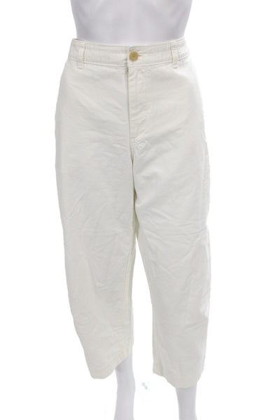 J Crew Women Cropped White Pants Size 28