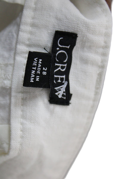 J Crew Women Cropped White Pants Size 28