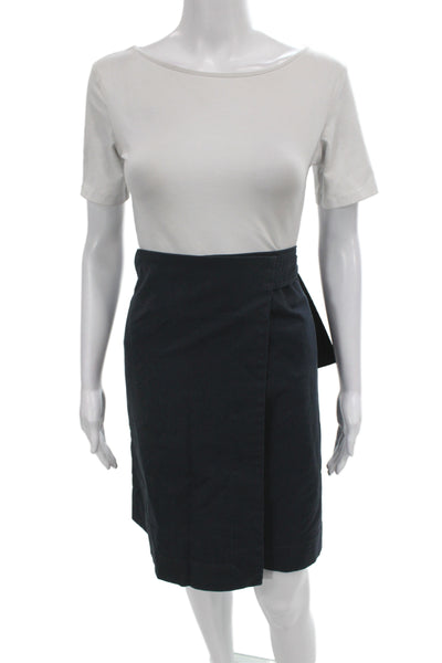 COS Womens Black Wrap Skirt Knee Length 97% Cotton Size 8
