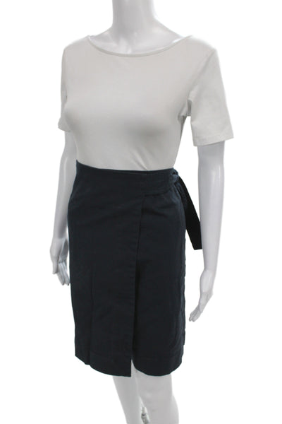 COS Womens Black Wrap Skirt Knee Length 97% Cotton Size 8