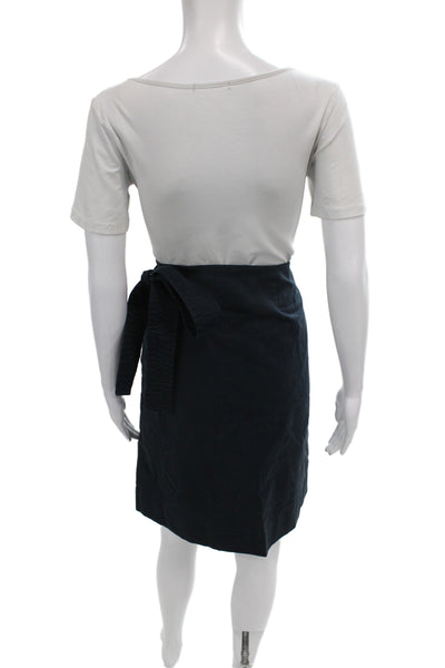 COS Womens Black Wrap Skirt Knee Length 97% Cotton Size 8
