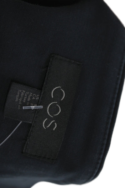 COS Womens Black Wrap Skirt Knee Length 97% Cotton Size 8
