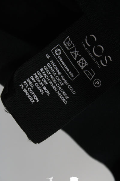 COS Womens Black Wrap Skirt Knee Length 97% Cotton Size 8