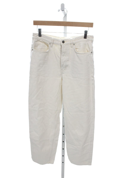 COS Womens White Straight Jeans High Rise Cotton Size 28