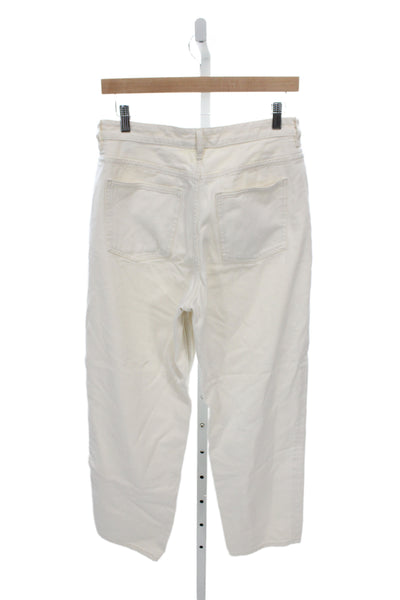 COS Womens White Straight Jeans High Rise Cotton Size 28