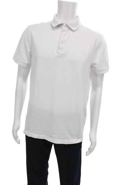 Charles Tyrwhitt Mens Cotton Collared Short Sleeve Polo Shirt White Size M