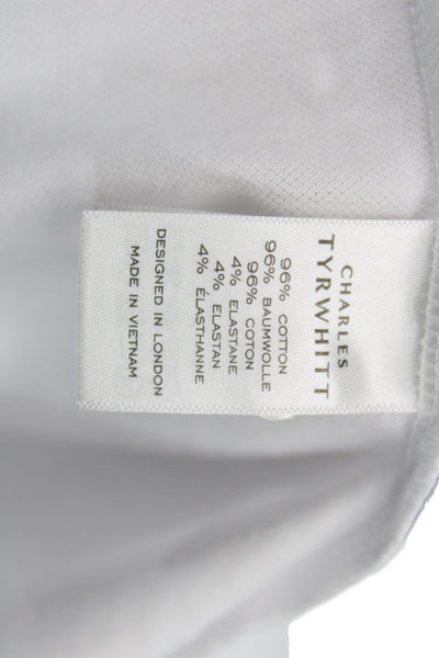Charles Tyrwhitt Mens Cotton Collared Short Sleeve Polo Shirt White Size M