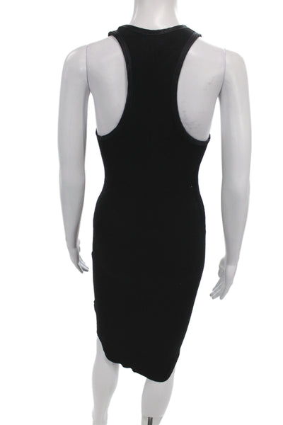 James Perse Women Bodycon Sleeveless Black Mid-Calf Dress Cotton Pullover Size 0