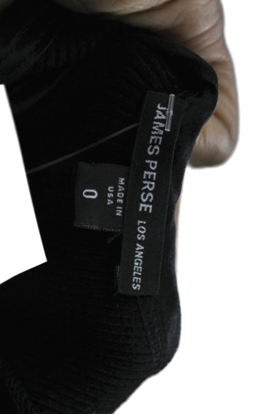 James Perse Women Bodycon Sleeveless Black Mid-Calf Dress Cotton Pullover Size 0