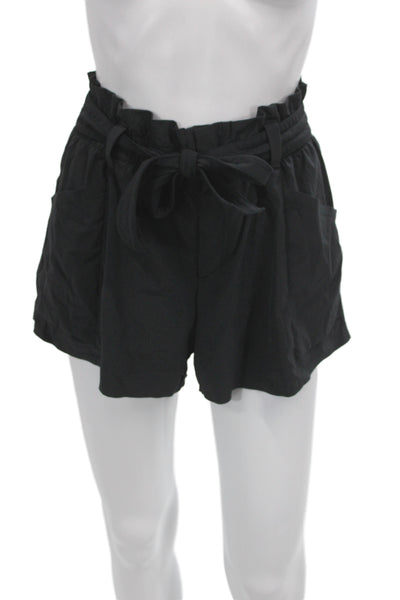Athleta Womens Athletic Black Tie Waist Shorts Size 4