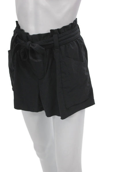 Athleta Womens Athletic Black Tie Waist Shorts Size 4