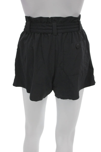 Athleta Womens Athletic Black Tie Waist Shorts Size 4
