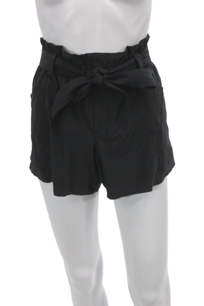 Athleta Women Paperbag Shorts Black Tie Waist Size 4
