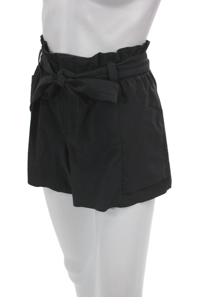 Athleta Women Paperbag Shorts Black Tie Waist Size 4