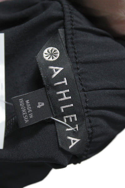 Athleta Women Paperbag Shorts Black Tie Waist Size 4