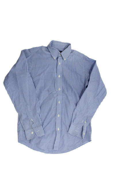 Brooks Brothers Mens Cotton Collared Button Front Dress Shirt Blue White Size 12