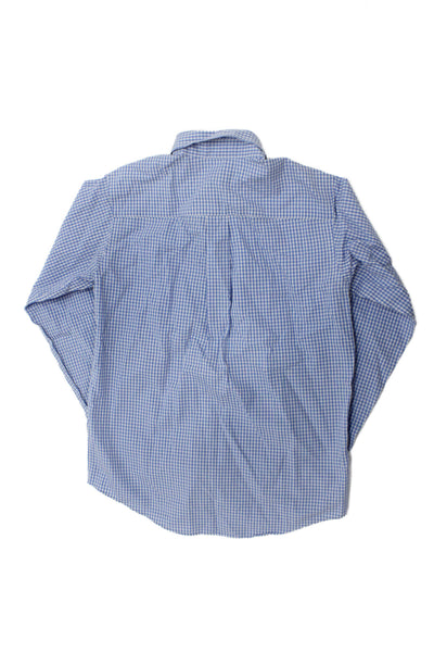 Brooks Brothers Mens Cotton Collared Button Front Dress Shirt Blue White Size 12