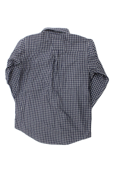 Brooks Brothers Teens Cotton Blend Gingham Dress Shirt Blue White Size M