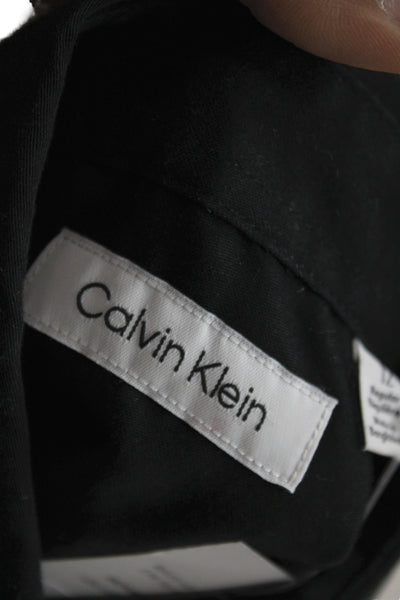Calvin Klein Teens Collared Button Down Dress Shirt Black Size 12