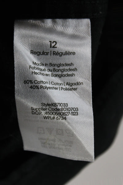 Calvin Klein Teens Collared Button Down Dress Shirt Black Size 12