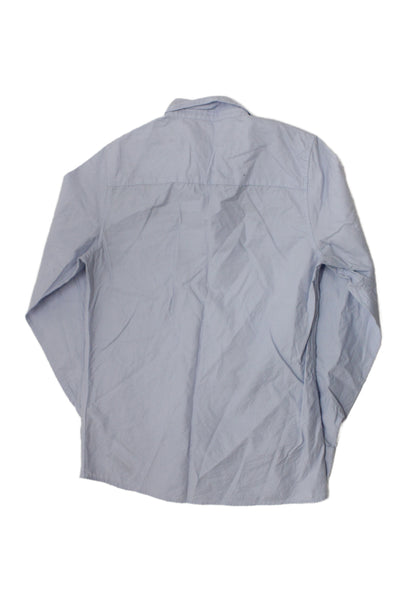 Zara Teens Cotton Blend Button Front Dress Shirt Blue Size 11-12 YS