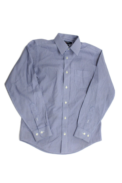 Brooks Brothers Mens Cotton Collared Button Front Shirt Blue Size 12