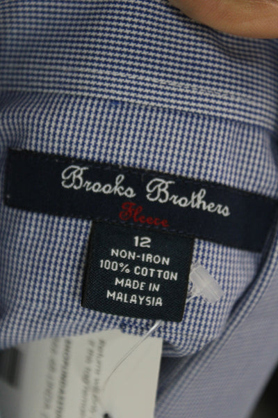 Brooks Brothers Mens Cotton Collared Button Front Shirt Blue Size 12