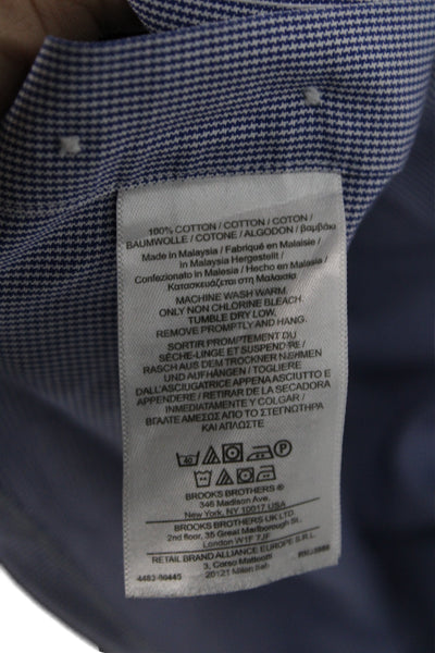 Brooks Brothers Mens Cotton Collared Button Front Shirt Blue Size 12
